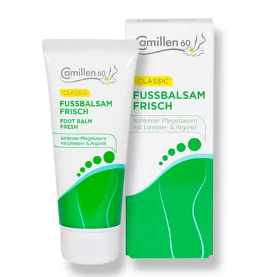 Produktbild von Fussbalsam Frisch Camillen 60, Fußcreme, für müde und spröde Füße Balsam mit Limetten und Arganöl, 100ml, 100 ml
