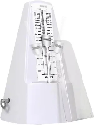 Produktbild von Mechanische Metronomie - Turm Metronomie - Musikpraxis - Akkuloser Mechanismus - 30 cm hoch - weiß