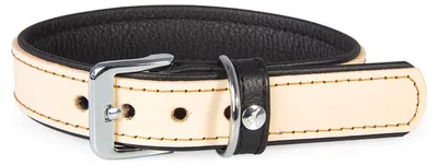 Produktbild von Das Lederband Hundehalsband Vancouver Natural/Black, Länge: 75 cm