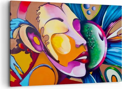 Produktbild von Bild auf Leinwand - Leinwandbild - Abstraktion modern - 100x70cm - Wand Bild - Wanddeko - Leinwanddruck - Bilder - Kunstdruck - Wanddekoration - Leinwand bilder - Wandkunst - AA100x70-3521