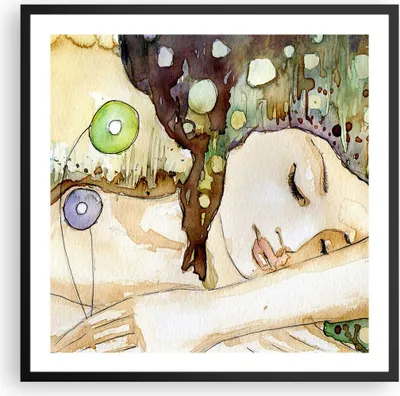 Produktbild von Gerahmtes Poster - Schwarzer Rahmen - Frau modern - 60x60 cm - Wand Bild - Wanddeko - Wandbilder - Kunstposter - Wandposter - Bilderrahmen - Bilder - Kunstdruck - Wandbild - P2BAC60x60-3553