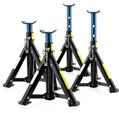 Produktbild von Bituxx 4x Unterstellböcke 3000 kg höhenverstellbar zusammenklappbar Schwarz / Blau MS-20103