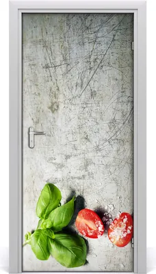 Produktbild von Tulup Türaufkleber 95x205 cm Dekorative Aufkleber Selbstklebend Wasserdichte Tapete Abnehmbar Schlafzimmer Wohnzimmer Wohnkultur - Tomaten und Basilikum