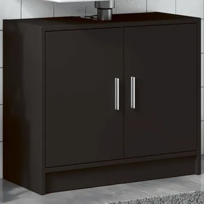 Produktbild von Möbel Waschbeckenunterschrank Schwarz 63x29x55 cm Holzwerkstoff - Badezimmer 848095