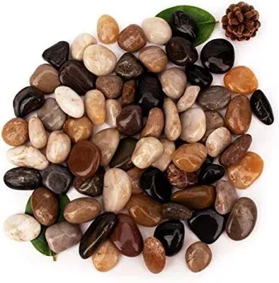 Produktbild von Dekoratives Aquarium-Gestein Flusskiesel Mix - Polierte Dekosteine für Garten und Vasenfüllung (8,2 kg)