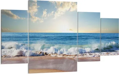 Produktbild von Bild auf Leinwand - Leinwandbild - Meer Ufer Wasser - 160x90cm - Wand Bild - Wanddeko - Wandbilder - Leinwanddruck - Bilder - Kunstdruck - Wanddekoration - Leinwand bilder - Wandkunst - DL160x90-3551