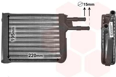 Produktbild von VAN WEZEL 09006128 Wärmetauscher Innenraumheizung Kühler für FIAT DUCATO Pritsche/Fahrgestell (230) DUCATO Bus (230) DUCATO Kasten (230L) für CITROËN