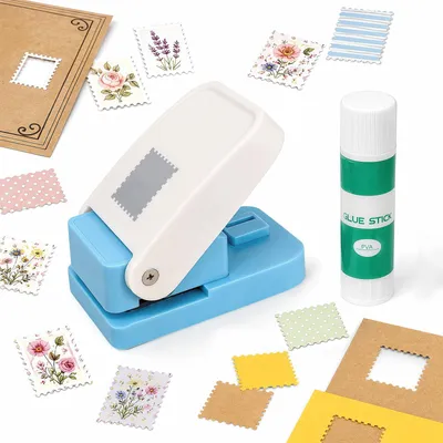 Produktbild von Briefmarken-Stanzer - Rechteckiges Motiv 2,5 x 2,1 cm - Papierstanzer für Scrapbooking und Kartenherstellung