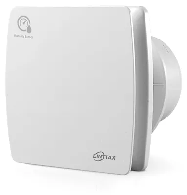 Image de Ventilateur de salle de bain - 100 mm - 95 m³/h - Capteur d'humidité - Minuterie - Blanc