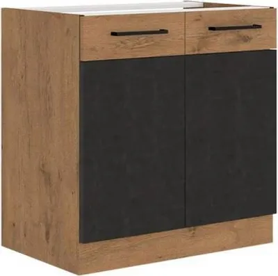 Obrázek produktu pro Kuchyňská skříňka pod dřez 80 cm ZHILAN - dub lancelot / matera