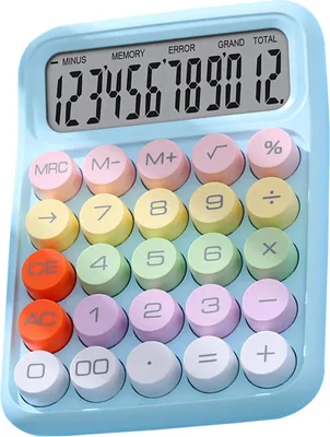 Produktbild von Farbenfrohe mechanische Tastatur mit Taschenrechner Elektronischer Tischrechner für Zuhause, Schule und Büro Himmelblau