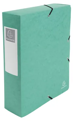 Produktbild von Exacompta 6x Archivbox Karton, 600g, Rücken 80mm + Etikett, A4, Grün, 50833E