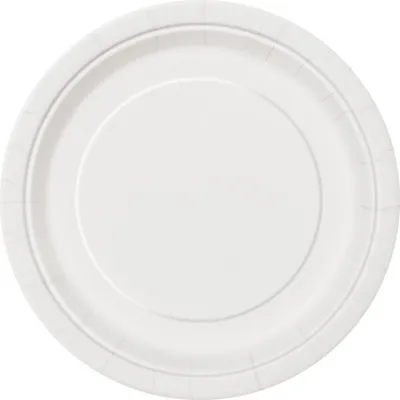 Produktbild von 8 Stück Runde Pappteller Weiß 22,8 cm Durchmesser