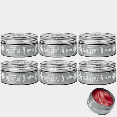 Produktbild von 6x BARBERTIME Haarpomade Hair Pomade Styling Pomade 150ml Silver
