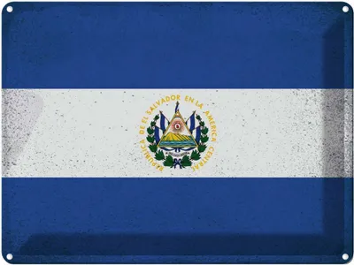 Produktbild von vianmo Blechschild 30x40 cm El Salvador Flagge Fahne Wappen