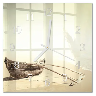 Produktbild von Tulup Glasuhr Wanduhr Küchenuhr Echt-Glas 30x30 cm Modern Dekorativ Geräuschlos Weiße Zeiger - Łódź