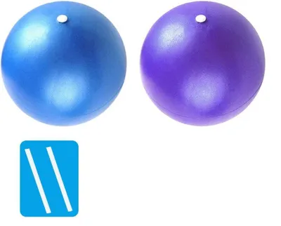 Produktbild von Pilatesball-Set, 2-teilig, 23 cm, mit Aufblasstrohhalmen – weicher Fitnessball – Core-Training – Yoga