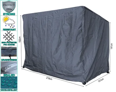 Produktbild von Schutzhülle für Hollywoodschaukel 3 Sitzer 219x121x182cm Grau Polyester