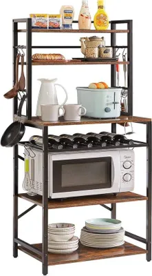Produktbild von Küchenregal 6 Ebenen braun-schwarz