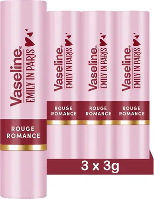 Produktbild von Vaseline x Emily in Paris Rouge Romance | Feuchtigkeitsspendender Lippenbalsam | Limited Edition | (3er Pack Rouge Romance )