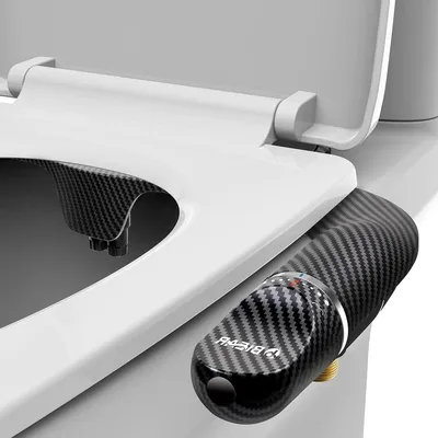 Productafbeelding van Ultraslank Bidetopzetstuk met Dubbele Sproeier - Verstelbare Waterdruk voor Toilet