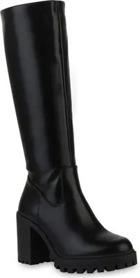 Produktbild von VAN HILL Damen Leicht Gefütterte Klassische Stiefel Profil-Sohle Schuhe 840752, Farbe: Schwarz, Größe: 38