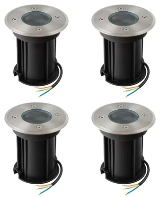 4er-Set Vloerinbouwspots GU10 IP67 wasserdicht rund Ø 11x12 cm