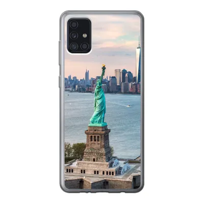 Produktbild von MuchoWow® Handyhülle Schutzhülle Hülle für Samsung Galaxy A52 5G Freiheitsstatue mit der Skyline von New York Silikon Softcase Handy Hülle - Umschlag