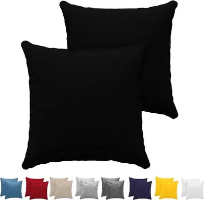 Produktbild von Famanu Kissenbezug 60 x 60 cm (Set von 2) - 100% Jersey Baumwolle, schwarz
