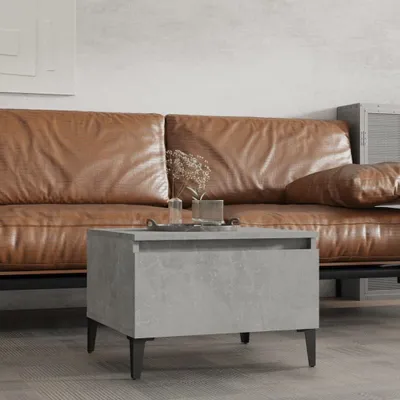 Image de The Living Store Table d'appoint gris béton 50x46x35 cm Bois composite