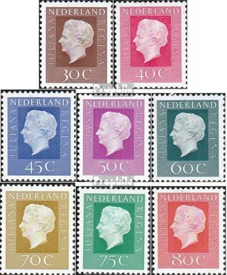 Produktbild von Briefmarken Niederlande 1972 Mi 975A-982A (kompl.Ausg.) postfrisch Königin Juliana