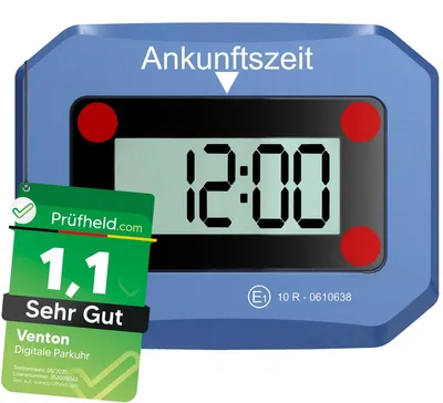 Produktbild von VENTON V2 Elektronische Digitale Parkscheibe mit KBA Zulassung - Blau