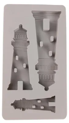 Imagen del producto de Molde de silicona para faro, 14,5x26x2 cm, para hormigón y resina, Rayher, con 3 motivos