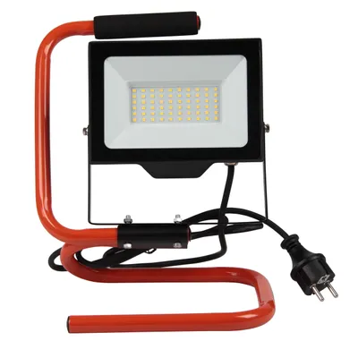 Obrázek produktu pro Reflektor MasterLED SMD Neves 50W 4500K neutrální bílá - 5500lm, IP65, oranžová/černá, 230V - hliník pro staveniště a dílnu