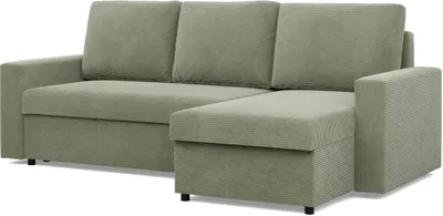Produktbild von Ecksofa mit Schlaffunktion,  Cord - Grün