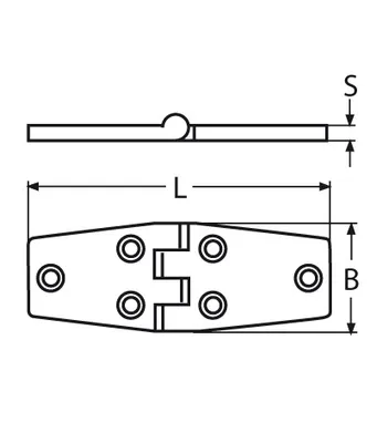 Produktbild von Scharnier, 100x38mm, Edelstahl A4