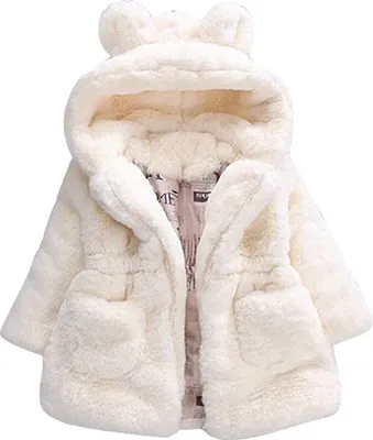 Produktbild von 130cm - Baby Mädchen Jungen Warme Wintermantel Flauschige Kapuzenjacke Langarm Plüschjacke Kuschelige Teddy Fleece Winter Parka Mantel Jacke Kleinkind Säugling Kleidung mit Bärenohren Kapuze