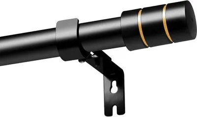 Immagine prodotto di Asta per tende regolabile in acciaio inossidabile, 67-183 cm, nera, 25 mm