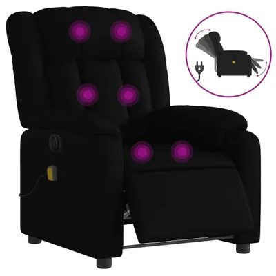 Image de vidaXL Fauteuil de massage électrique noir similicuir