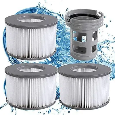 Produktbild von Ersatz Filter für MSpa Filterkartusche Wasserfilter, Kartuschenpumpe für heiße U-Boote und Spa,für aufblasbare Pools - Modell ab 2020 (3*Filter + Halterung)