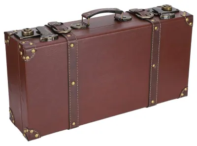 Productafbeelding van Opbergdoos Grote Capaciteit - Houten Koffer - Retro Koffer - Vintage Decoratie