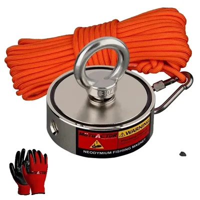 Produktbild von Neodym-Magnet, 250KG Vertikalkraft, 20M Seil enthalten, 250KGX2 Magnetseil, Vertikale Zugkraft