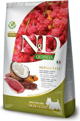Zdjęcie produktu dla N&D Quinoa Skin Coat Duck Coconut Adult Mini 800g Sucha Karma Dla Psa Kaczka Kokos