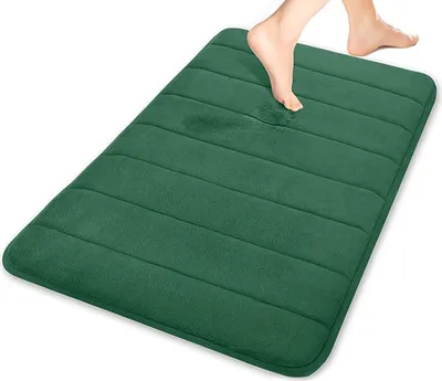 Produktbild von OKWISH Badteppich Waschbar 40x60cm rutschfest Badematten-Set Badvorleger und WC Teppich für Badezimmer, Grün