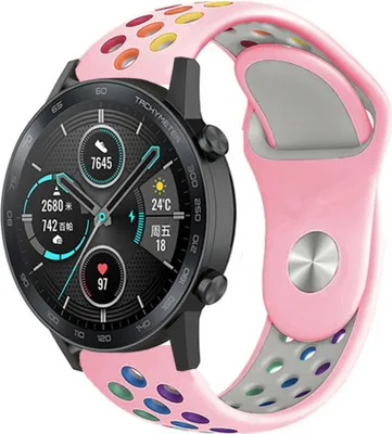 Produktbild von Strap-it Honor Magic Watch 2 Sportarmband (Buntes Pink)