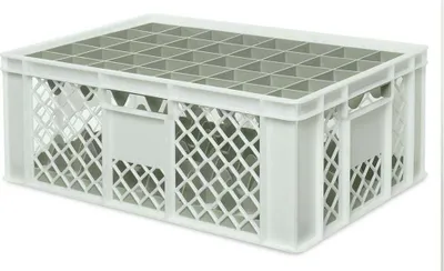 Produktbild von Gläserkiste 600x400 mm für 40 Gläser bis 205 mm Höhe/Durchmesser 67 mm, weiß