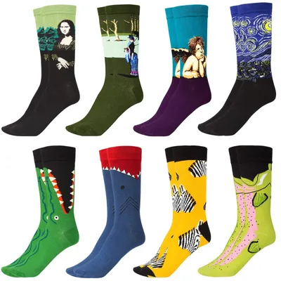 Produktbild von 8 Paar lustige, farbenfrohe Socken für Herren