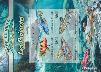 Produktbild von Briefmarken Niger 2013 Mi 2031-2034 Kleinbogen (kompl. Ausg.) postfrisch Fische (Hemichromis fasciatus Arnoldichthys spilopterus)