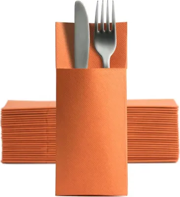Produktbild von 1250 Softpoint Besteckservietten Bestecktaschen orange