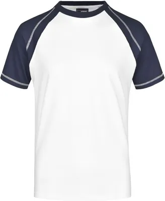 Produktbild von T-Shirt in sportlicher, zweifarbiger Optik white/navy, Gr. XXL